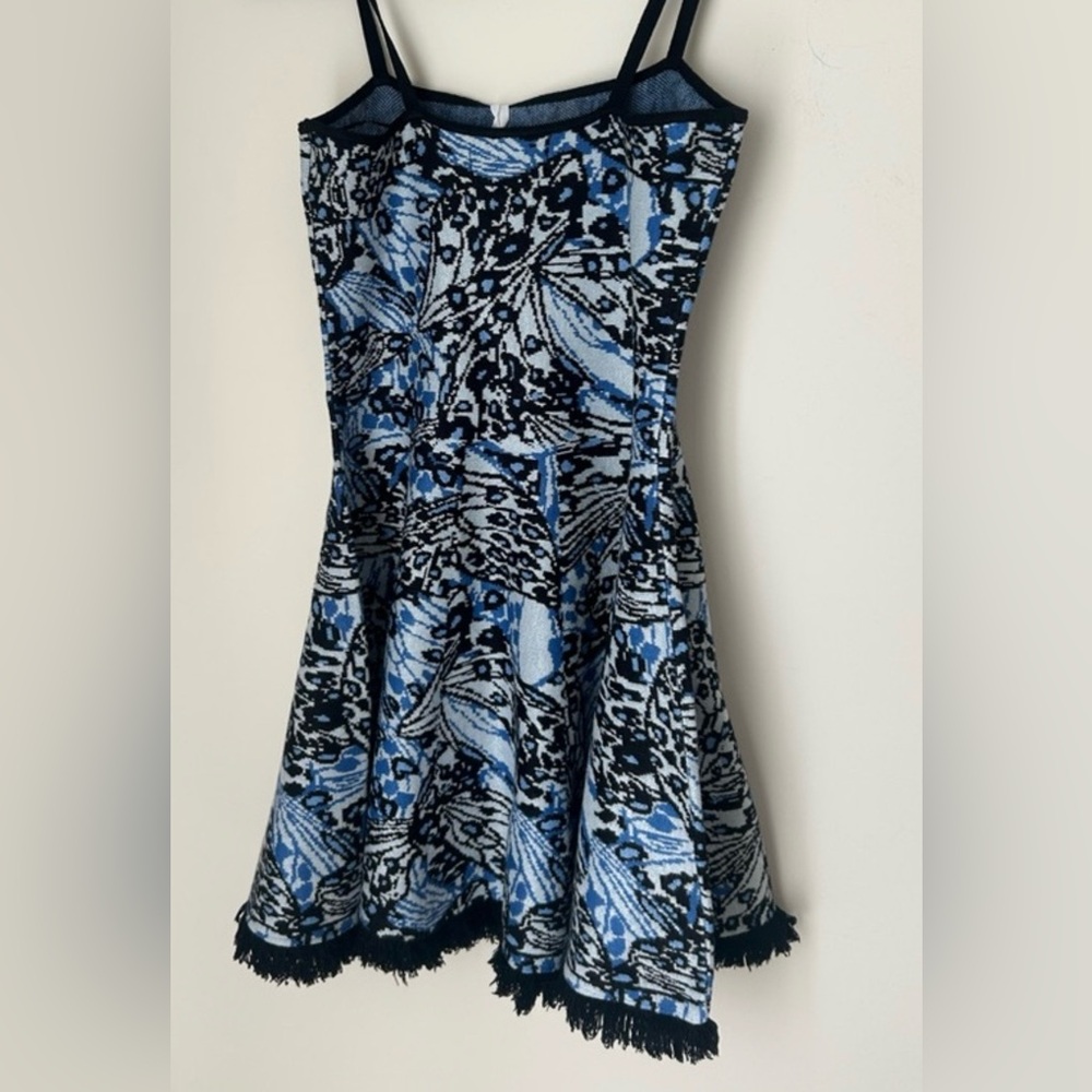 Torn by Ronny Kobo A-Line Skirt in Blue and Black